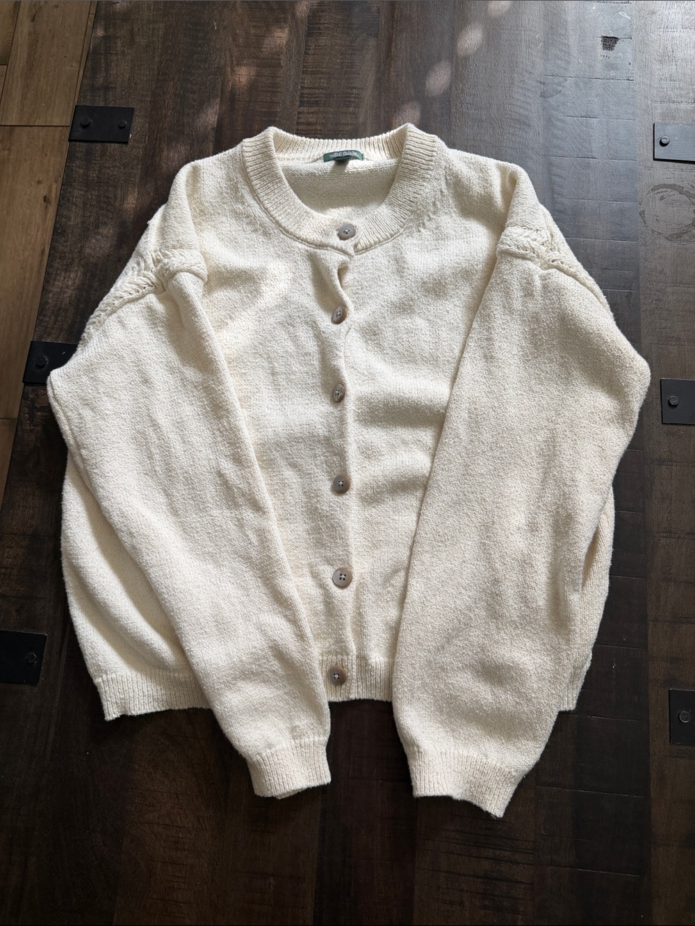 wild fable Cream Button Front Textured Cardigan